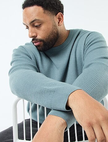 Camisola texturizada em malha stretch