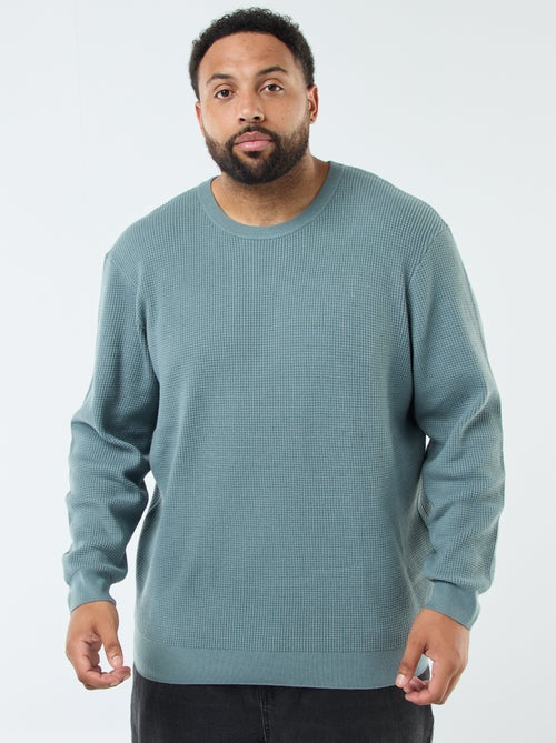 Camisola texturizada em malha stretch - Kiabi