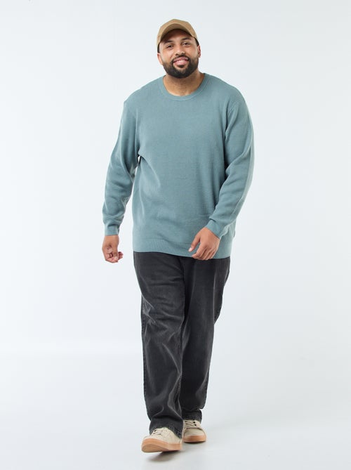 Camisola texturizada em malha stretch - Kiabi