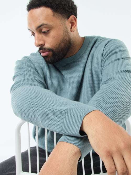 Camisola texturizada em malha stretch - Kiabi