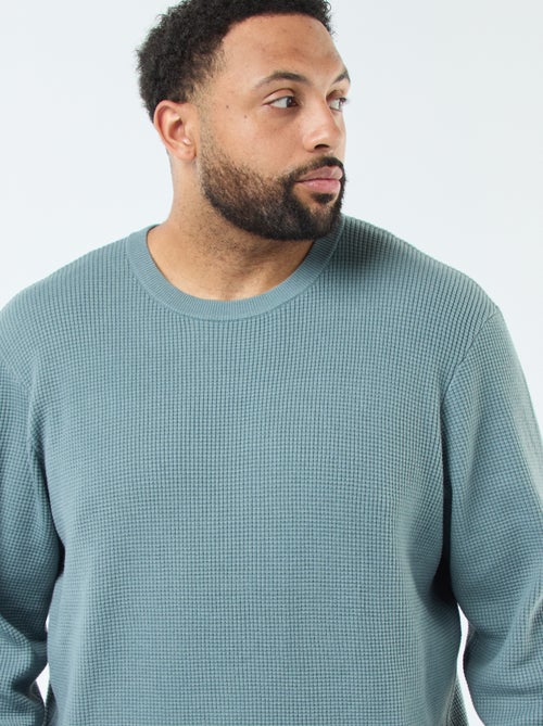 Camisola texturizada em malha stretch - Kiabi