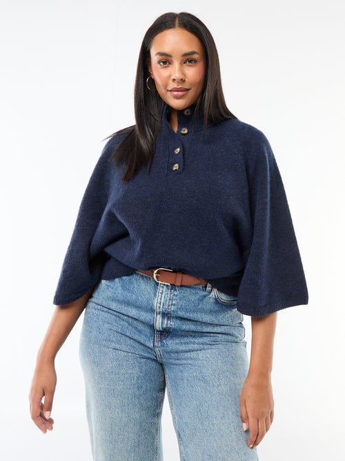 Camisola tipo capa em malha grossa - Kiabi