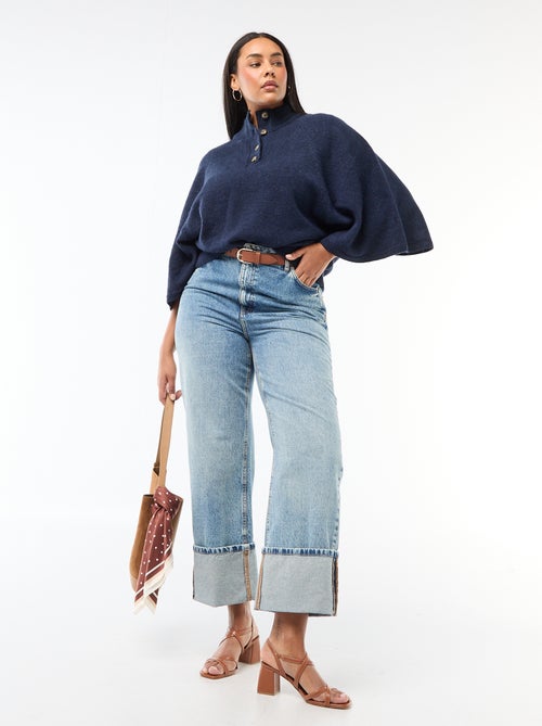 Camisola tipo capa em malha grossa - Kiabi