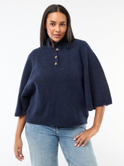 Camisola tipo capa em malha grossa - Kiabi