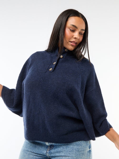 Camisola tipo capa em malha grossa - Kiabi