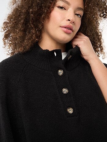 Camisola tipo capa em malha grossa