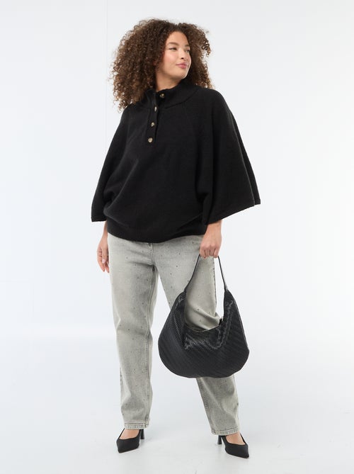 Camisola tipo capa em malha grossa - Kiabi