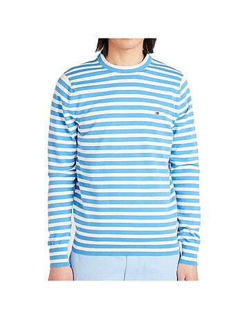 Camisola Tommy Hilfiger 1985 Crew Neck Azul/Branco para Homem