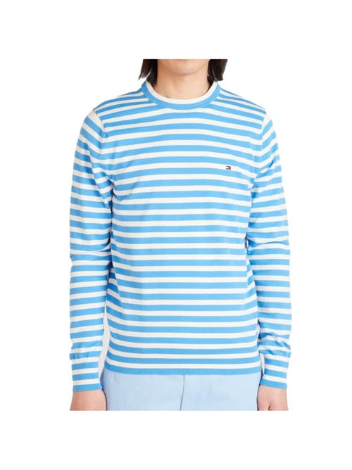 Camisola Tommy Hilfiger 1985 Crew Neck Azul/Branco para Homem - Kiabi Camisola Tommy Hilfiger 1985 Crew Neck Azul/Branco para Homem - Kiabi