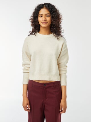 Camisola top crop em malha suave