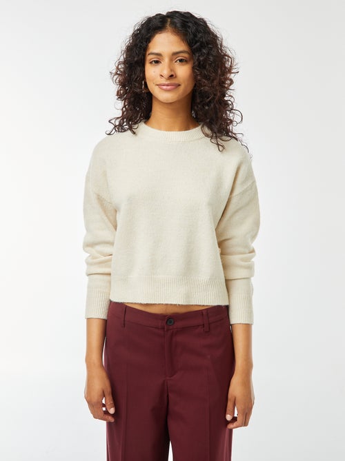 Camisola top crop em malha suave - Kiabi