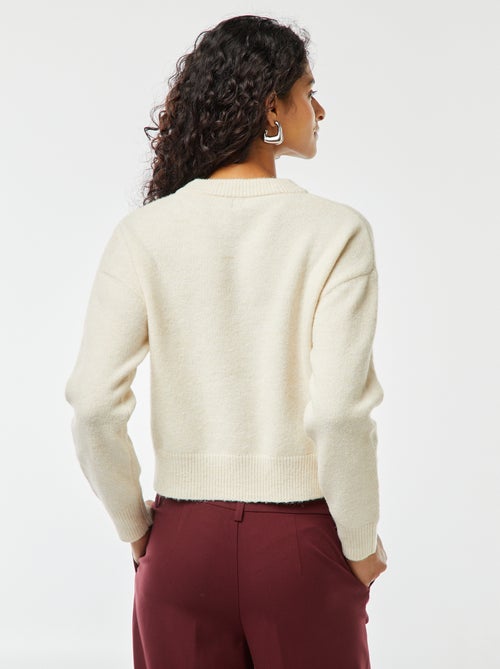 Camisola top crop em malha suave - Kiabi