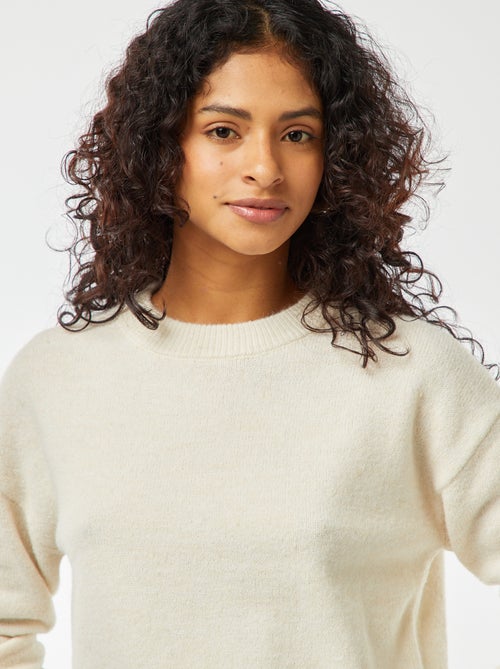 Camisola top crop em malha suave - Kiabi