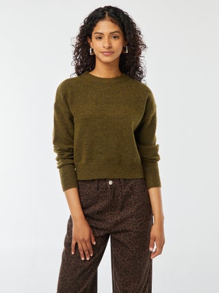 Camisola top crop em malha suave