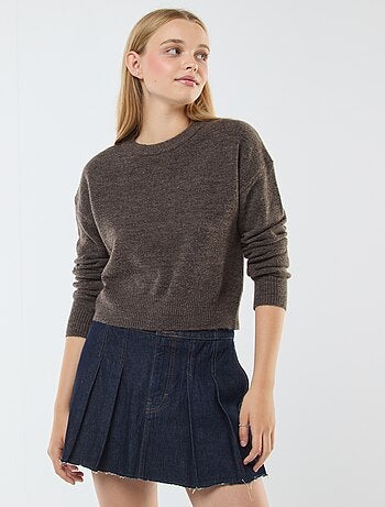 Camisola top crop em malha suave