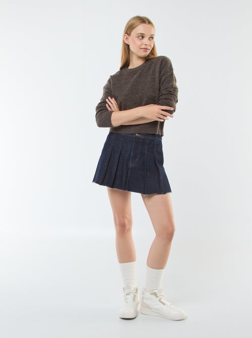 Camisola top crop em malha suave - Kiabi