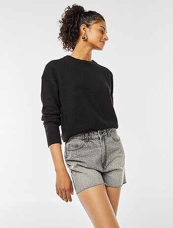 Camisola top crop em malha suave