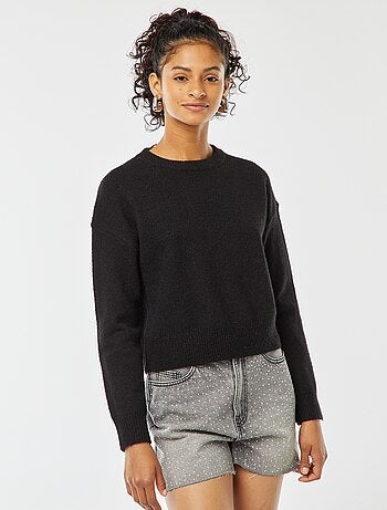 Camisola top crop em malha suave