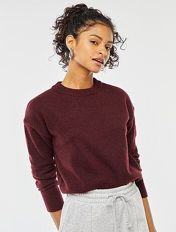 Camisola top crop em malha suave