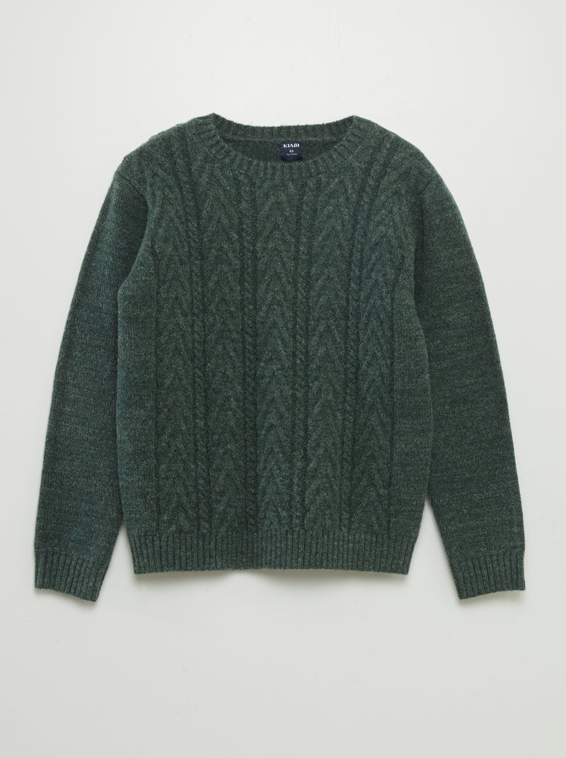Camisola torcida de gola redonda VERDE - Kiabi