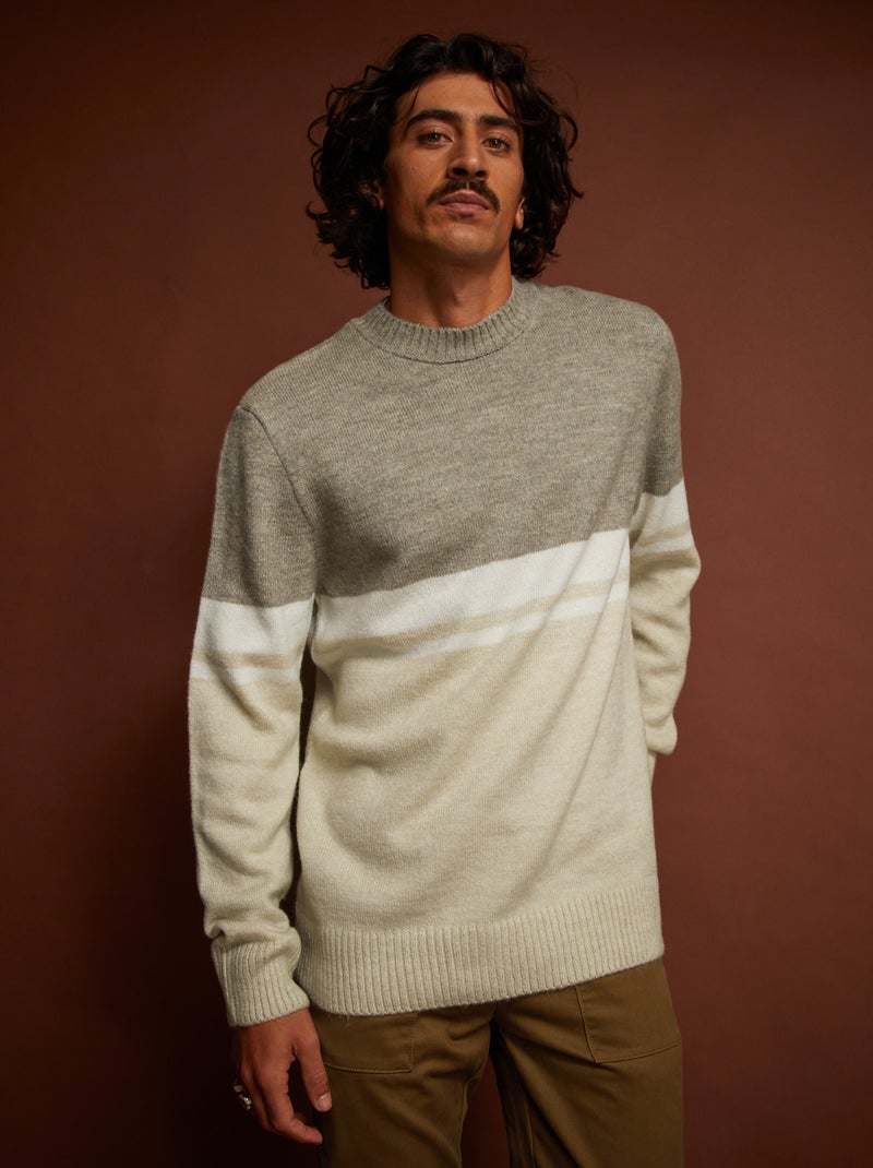 Camisola tricolor BEGE - Kiabi