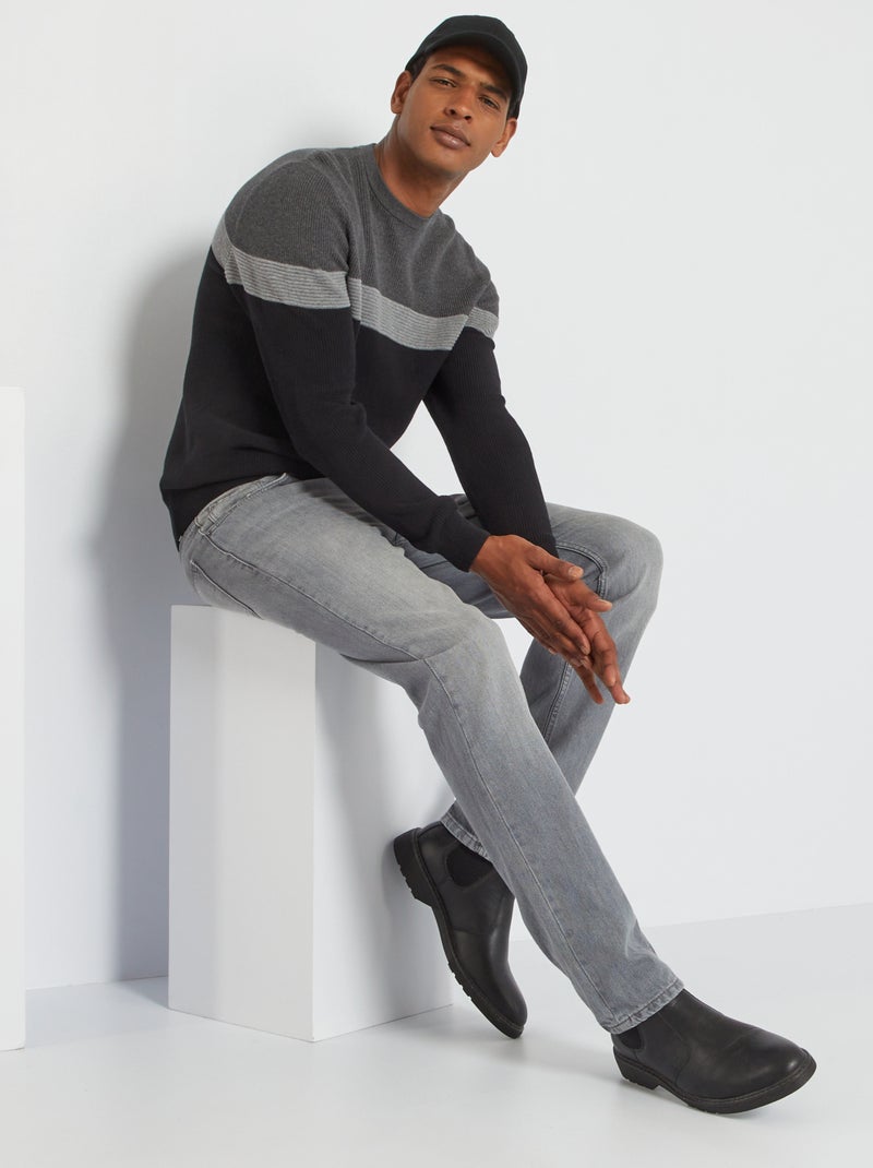 Camisola tricolor estilo color block PRETO - Kiabi
