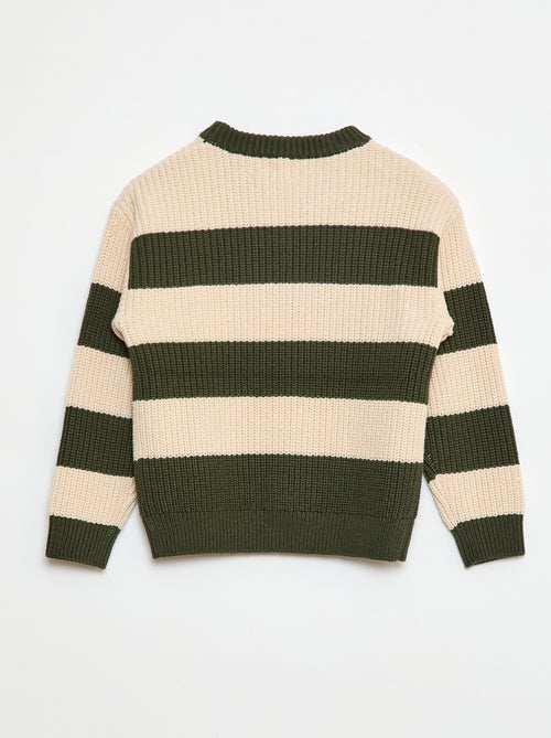 Camisola tricotada em bloco de cores - Kiabi
