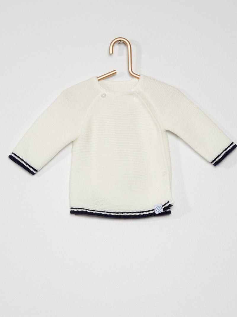 Camisola tricotada 'La Manufacture de Layette' Branco/ Marinho - Kiabi