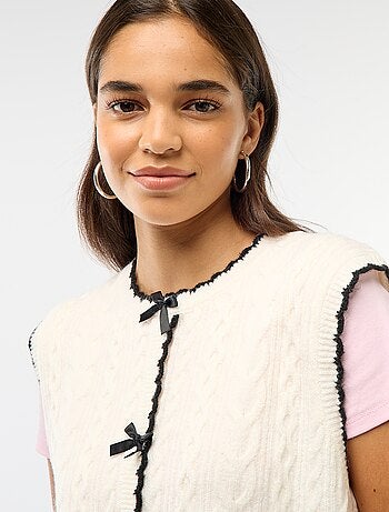 Camisola "Trompe-l'œil" com efeito de colete sem mangas