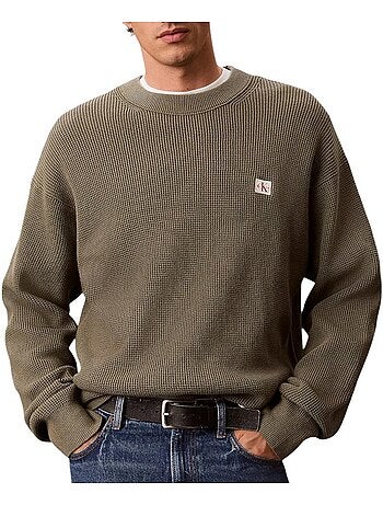 Camisola Verde de Homem Calvin Klein 350terry Monog YAS