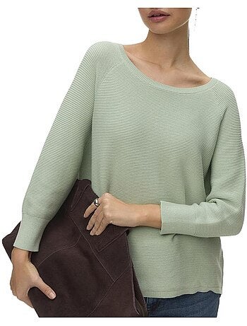 Camisola verde de malha nora para mulher vero moda