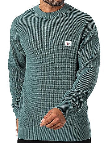 Camisola Verde Floresta Calvin Klein Jeans Waffle para Homem