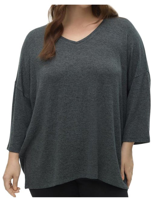 Camisola Verde para Mulher Vero Moda Curve Brianna 3/4 - Kiabi Camisola Verde para Mulher Vero Moda Curve Brianna 3/4 - Kiabi