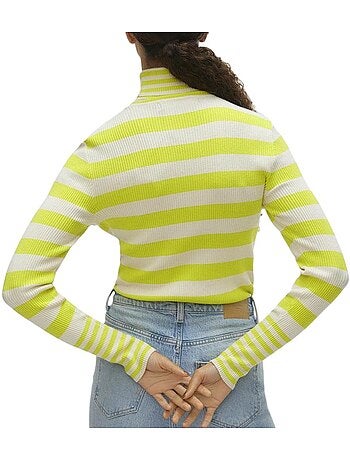 Camisola verde/cru vero moda maxine para mulher