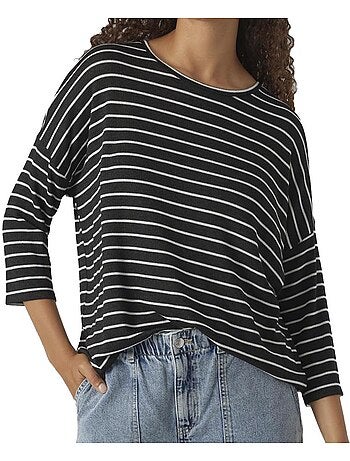 Camisola vero moda brianna preta e branca para mulher