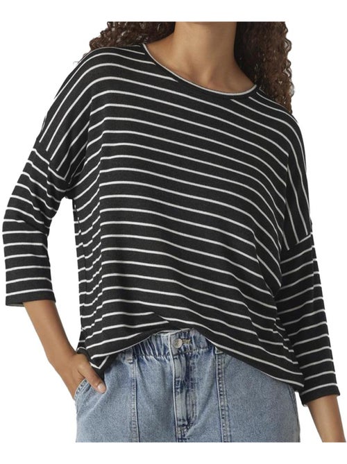 Camisola vero moda brianna preta e branca para mulher - Kiabi Camisola vero moda brianna preta e branca para mulher - Kiabi
