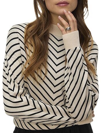 Camisola Vero Moda Capricorn Bege/Preta para Mulher