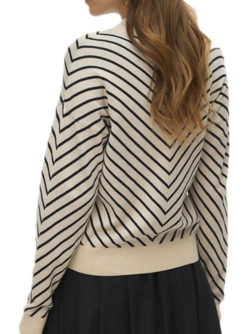 Camisola Vero Moda Capricorn Bege/Preta para Mulher - Kiabi