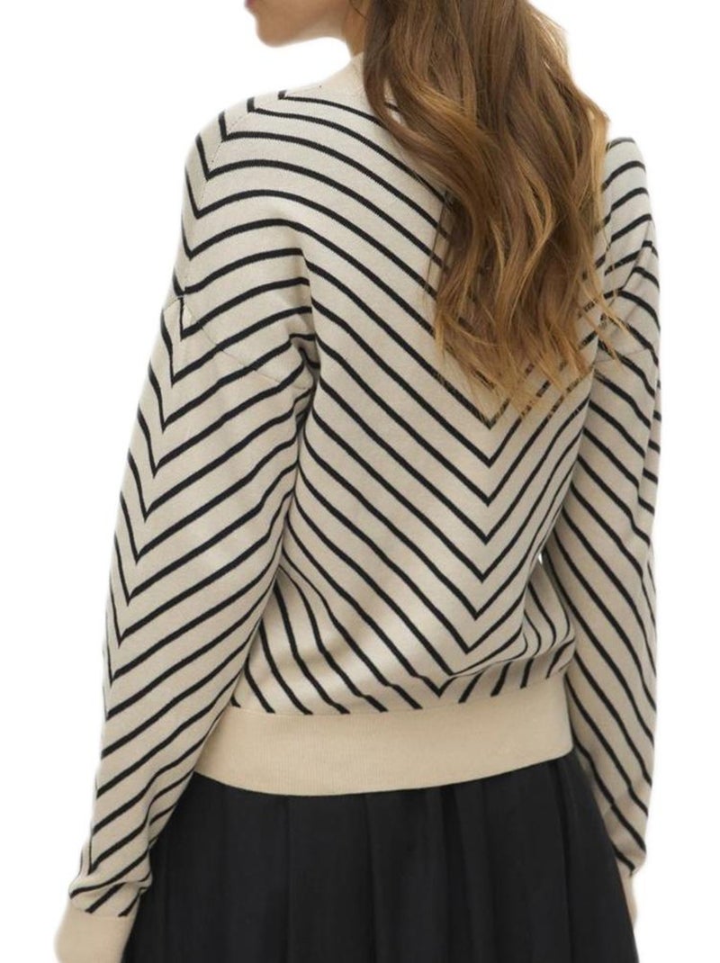 Camisola Vero Moda Capricorn Bege/Preta para Mulher Bege - Kiabi