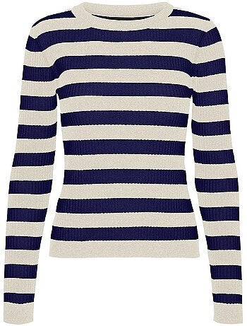Camisola Vero Moda Chili Bege/Azul para Mulher