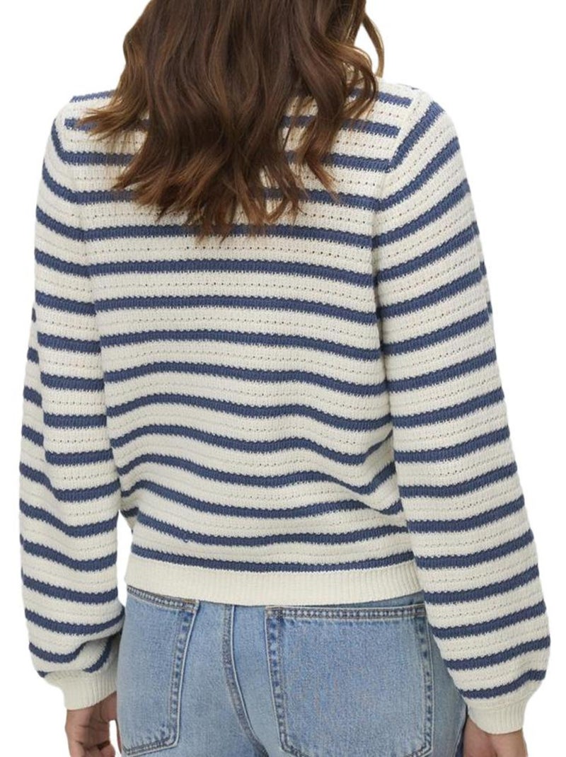 Camisola Vero Moda Gorgeous Branca e Azul-Marinho para Mulher Branco - Kiabi