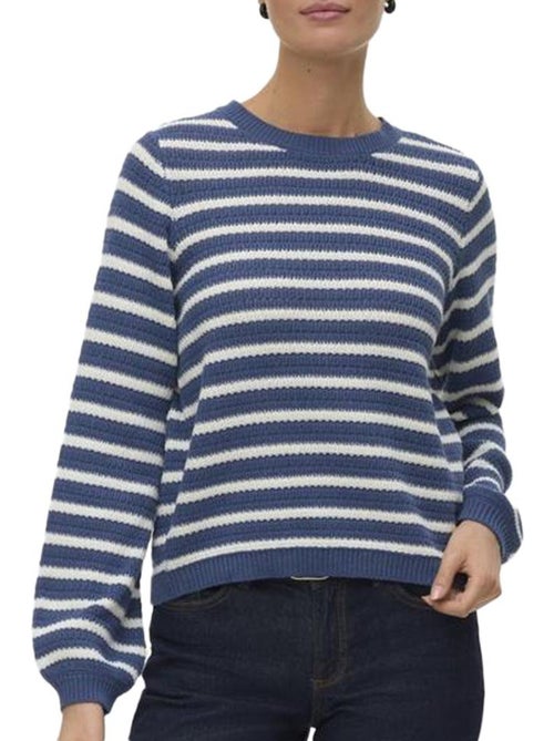 Camisola Vero Moda Gorgeous para Mulher Azul e Branca - Kiabi Camisola Vero Moda Gorgeous para Mulher Azul e Branca - Kiabi