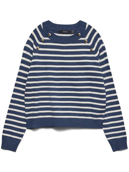 Camisola Vero Moda Happy Azul e Bege para Mulher - Kiabi