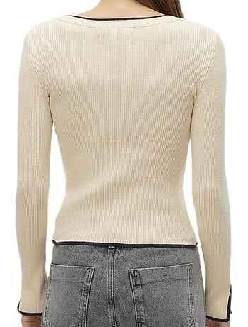 Camisola Vero Moda Joan Creme e Preta para Mulher