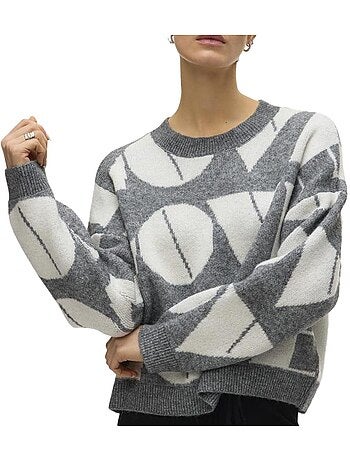Camisola Vero Moda Love Branca e Cinzenta para Mulher