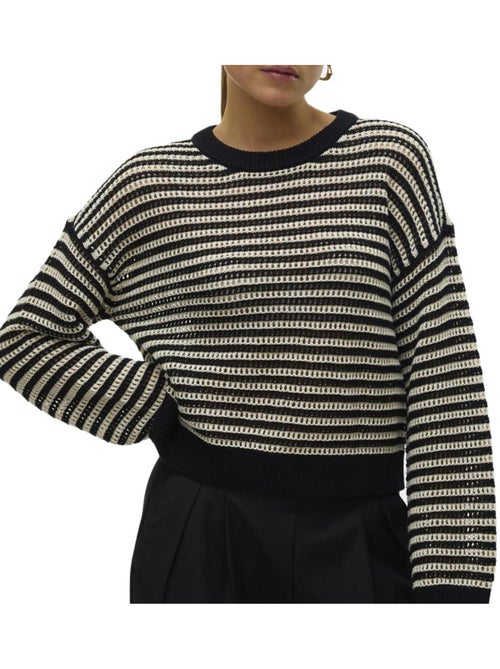 Camisola vero moda madera bege/preta para mulher - Kiabi Camisola vero moda madera bege/preta para mulher - Kiabi