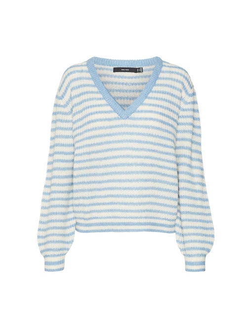 Camisola Vero Moda Mearth Azul/Cru para Mulher - Kiabi Camisola Vero Moda Mearth Azul/Cru para Mulher - Kiabi