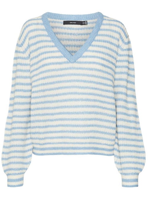 Camisola vero moda mearth azul/cru para mulher - Kiabi Camisola vero moda mearth azul/cru para mulher - Kiabi