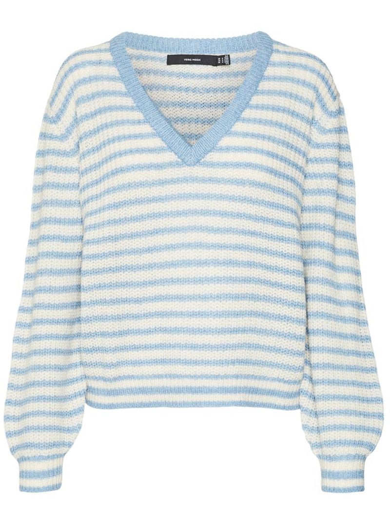 Camisola vero moda mearth azul/cru para mulher Azul - Kiabi