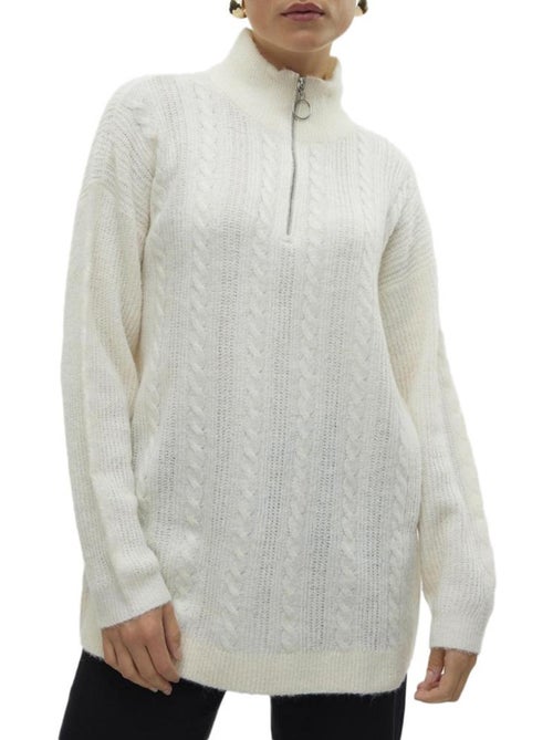 Camisola Vero Moda Mili com Fecho 1/4 para Mulher - Kiabi Camisola Vero Moda Mili com Fecho 1/4 para Mulher - Kiabi